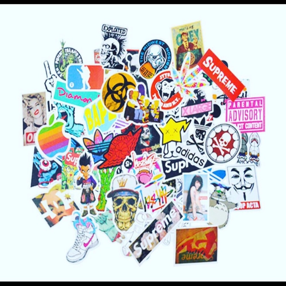 Pack of 100 stickers various kinds.